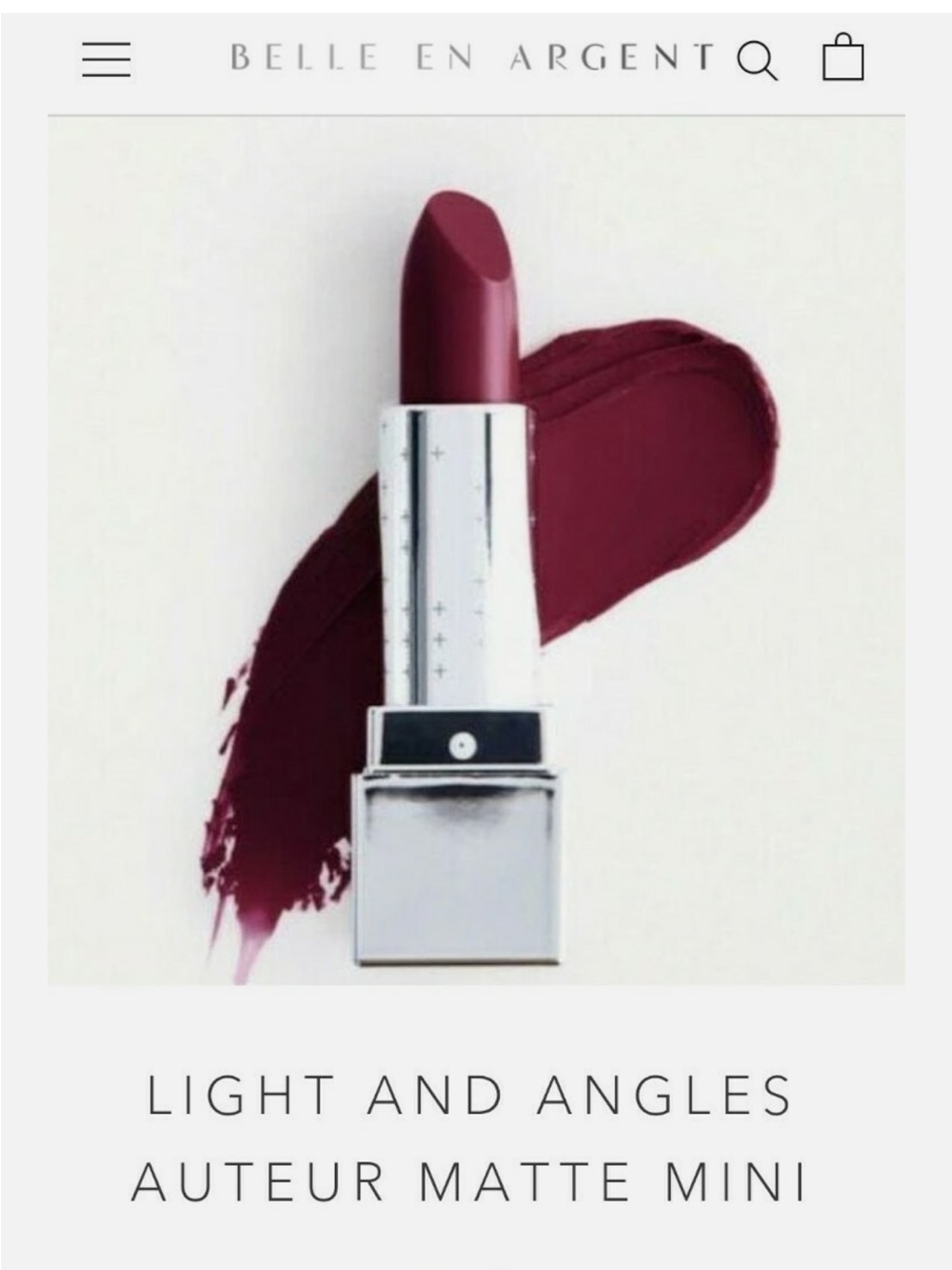 Belle En Argent Light And Angels Matte Lipstick